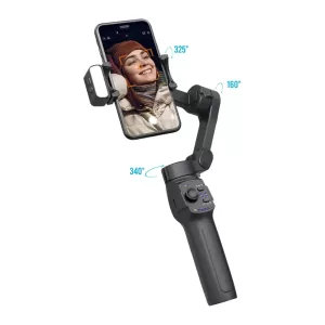 مثبت ثلاثي المحاور مع ضوء قابل للفصل من بورودو | Porodo 3-axis gimbal stabilizer magnetic with detachable fill light
