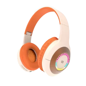 سماعة رادينت اللاسلكية للأطفال من بورودو (برتقالي+بيج) | Porodo Soundtec Radiant kids wireless headphone (Orange+Beige)