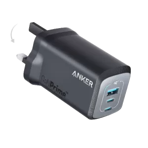 شاحن جداري ثلاثي المنافذ بتقنية الجان من أنكر (100 واط) | Anker Prime 3 Ports 100W GaN Wall Charger