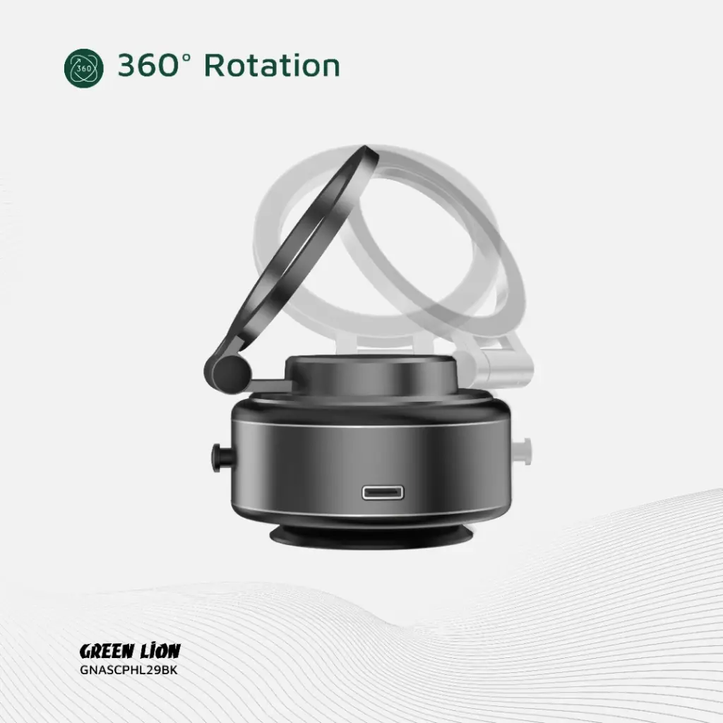 Green Lion GX-29 Auto Suction Phone Holder – Matte Black (1)
