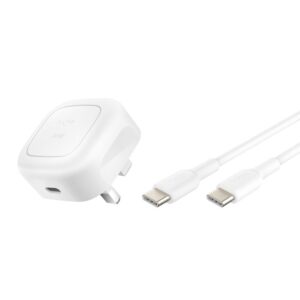 شاحن جداري مع كيبل تايب سي إلى تايب سي من بيلكن (20 واط) | Belkin Compact USB-C Charger 20W + USB-C Cable