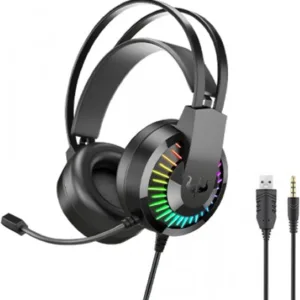 سماعة نيورك السلكية للألعاب مع أضاءة أر جي بي | N York wired gaming headset