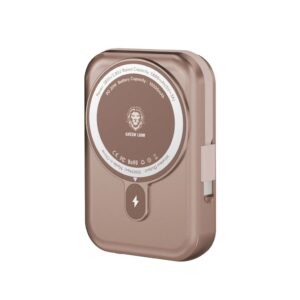 باور بانك موناكو اللاسلكي من جرين (20000 مللي أمبير) تيتانيوم صحراوي | Green Lion Monaco Magsafe 20000mah Power Bank (Desert Titanium)